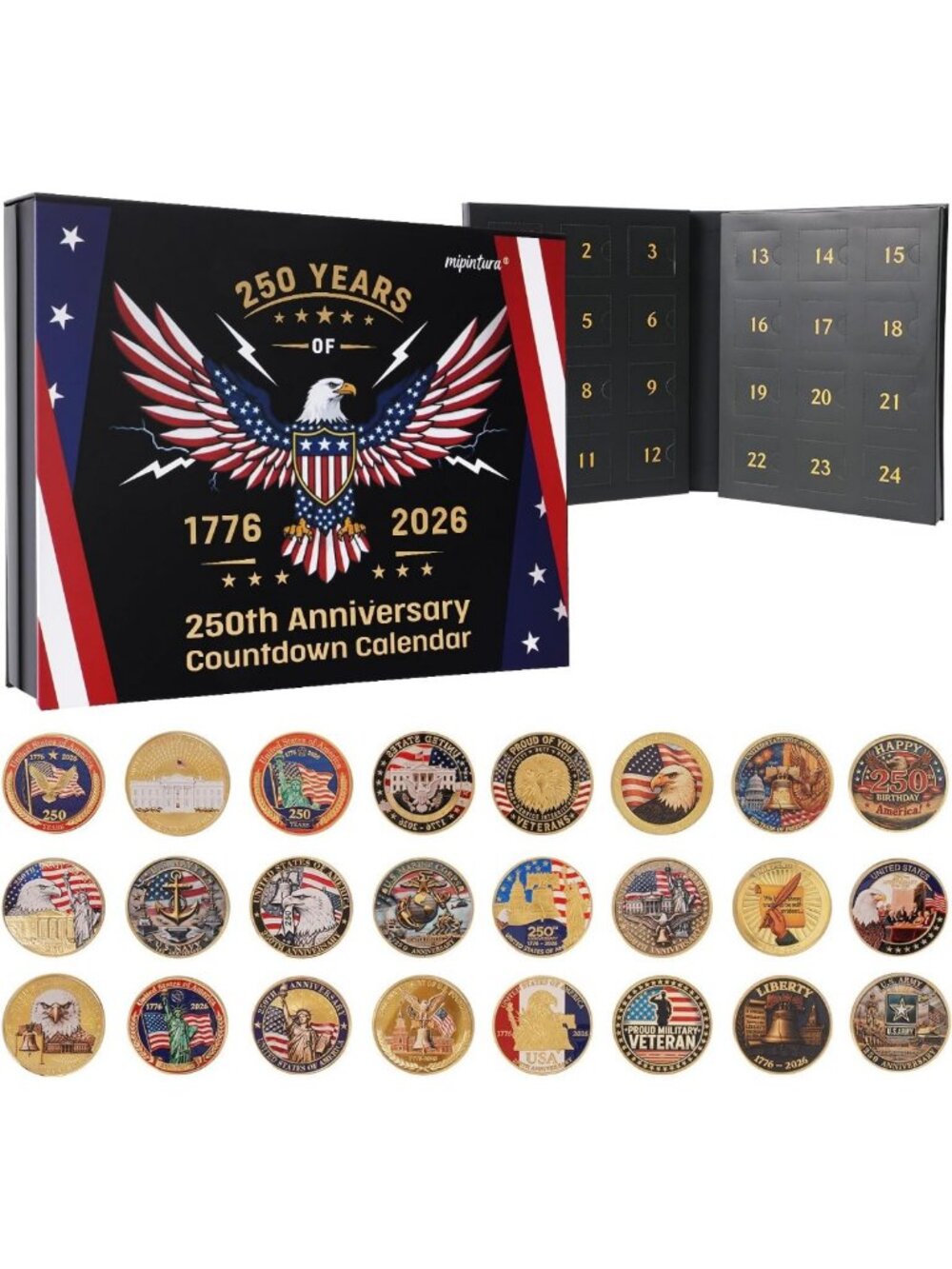 24PCS Commemorative Coin Gift Set - 250th Anniversary Patriotic Collectibles for
